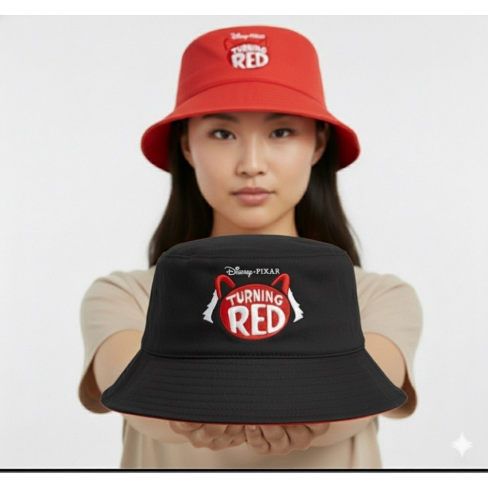 Pixar's Turning Red Logo Reversible Bucket Hat El Capitan Exclusive Black/Red